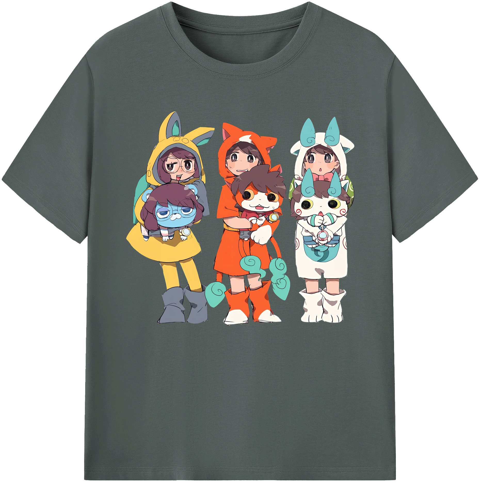 （画像用） 妖怪ウォッチ Yo-kai Watch 綿100％ メンズ半袖Tシャツ｜肌触りやわらか＆通気性